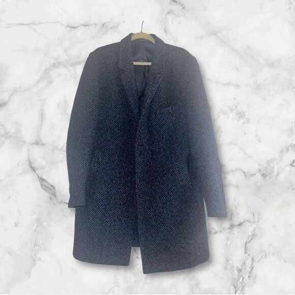 ✨Michael Kors Men's Blue Pike Slim-Fit Wool-Blend Coat Jacket Size Large✨ - Picture 3 of 9